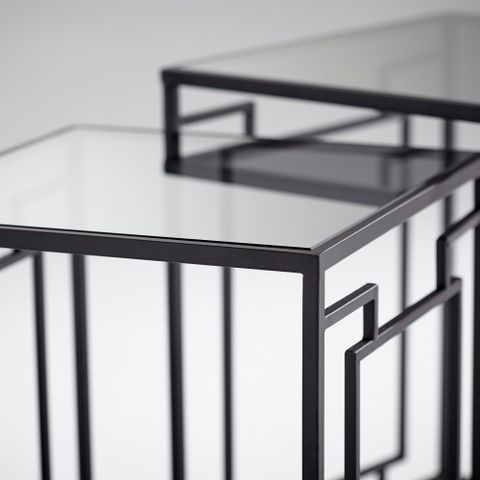 Galleria Nesting Tables | Noir - Cyan Design intended for Square Galleria Tables, Noir, Iron, Glass, 18"W (11042 Mgr38)